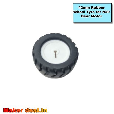 43 MM RUBBER WHEEL TYRE FOR N20 GEAR MOTOR
