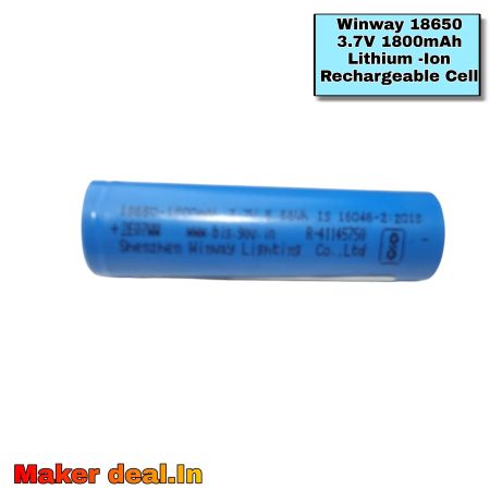 WINWAY 18650 3.7V 1800 MAH LITHIUM -ION RECHARGEABLE CELL